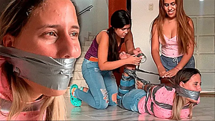 Mary, Laika & Khloe in: Sexy Khloe's Duct Tape Escape Challenge