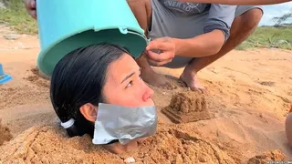 Ball Gagged Brat Buried and Abandoned By The Babysitter and Her Boyfriend