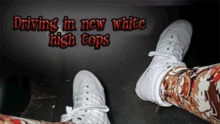 Driving in new white high tops