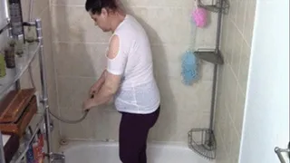 Shower In Purple Tights