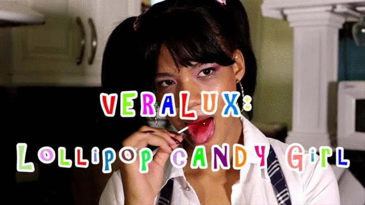 Latina School Girl Licking Lollipop