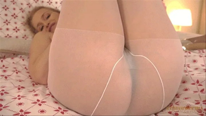 Most erotic PANTYHOSE TEASING!!! Feel my white pantyhose on your cock honey! ( : 1920 - 1080 ) - MP4