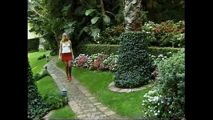 Nina's Panty Hose Show in the Flower Garden