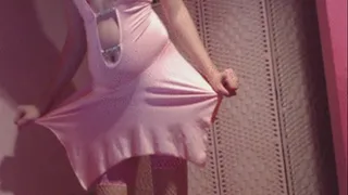 Pink Mini Dress with Belt Pad