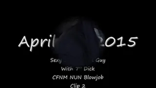 Older Asian Guy with 7" Dick Naughty Nun CFNM Blowjob-Clip 3