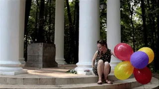 Balloon play in the gazebo