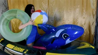 Playing with inflatable toys