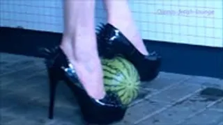 Poor little melon crushed under nasty sting heels