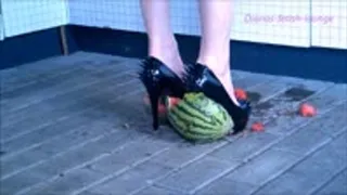 Poor little melon crushed under nasty sting heels