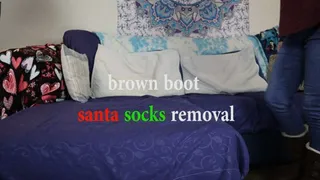 brown boot santa socks removal