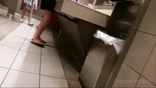 Restroom Exhibitionist Dildo Masturbation
