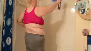 Princess Cleans her shower!