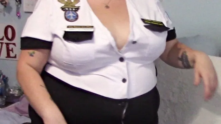 FAT TSA agent masturbates after long day at work