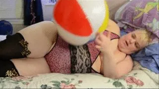 Squashing a beach ball ass worship