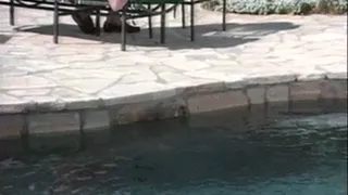 Asian girl gets banged by the swim pool