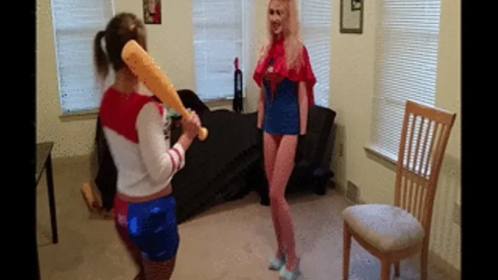 Supergirl Spanks Harley Quinn