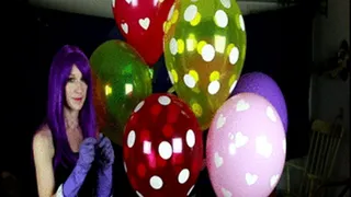 Dishwashing Latex Gloves Helium Balloon Popping