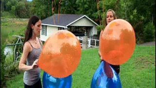 Zoe and Ravyn's Outside Helium Balloon Fun