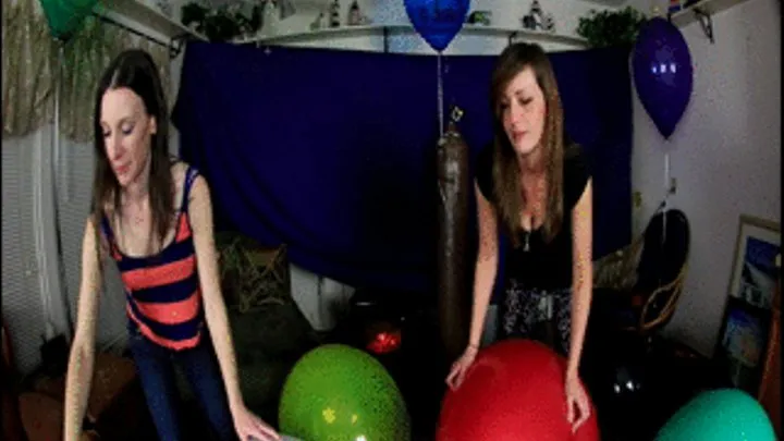 Ravyn and Natasha Old Balloon Popping