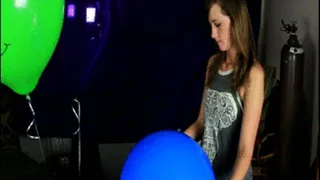 Natasha's Blue Helium Balloon Blow to Pop