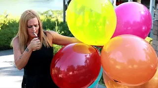 Zoe Ends Balloons Cigarette Popping