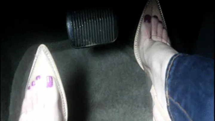 Pedal Pumping Purple Nails and Clear Heels