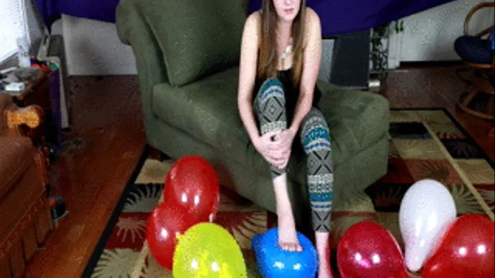 Natasha's Barefoot Balloon Popping