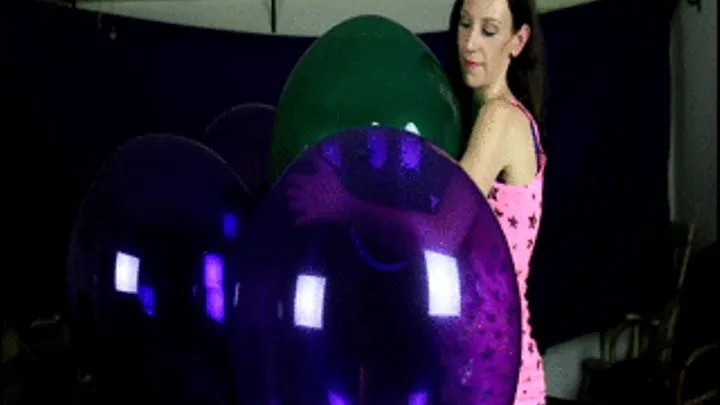 Crystal Purple and Green Helium Balloon Pinching