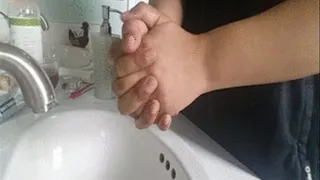 Soapy hand washing