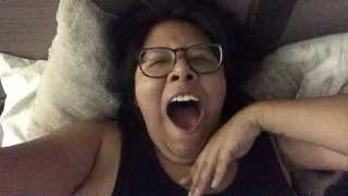 Super late night yawning in bed