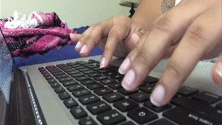 Typing on my laptop