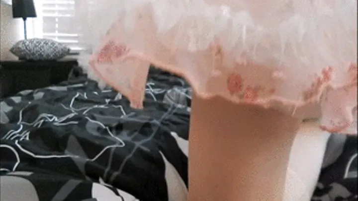 Innocent Masturbation in Pink Frilly Skirt