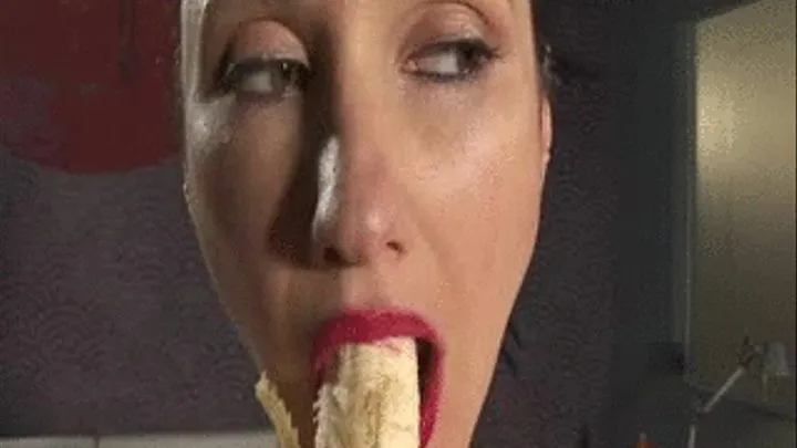 Nickita eats a banana