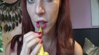 Swallowing Gummy Candy and Fruit