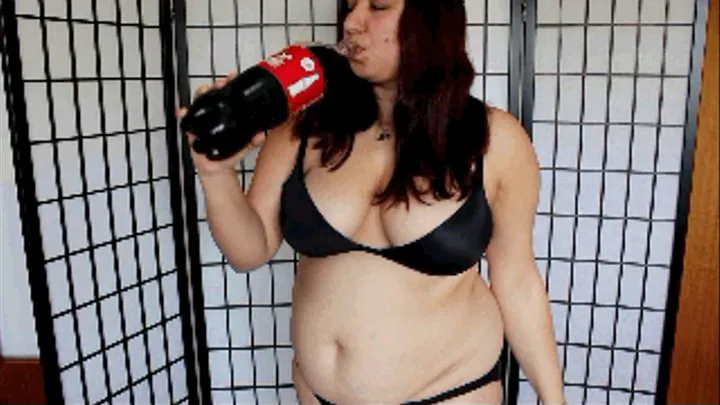 Chugging Cola and Burping with Bloated Belly