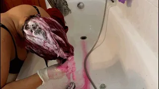 Washing pink dye off my hair