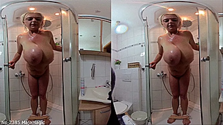 VR180 3D - Emilia's Big Boobs in a White Bathsuit (Clip No 2385 - 6K )