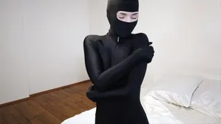 Black Zentai Ninja Naked Orgasm