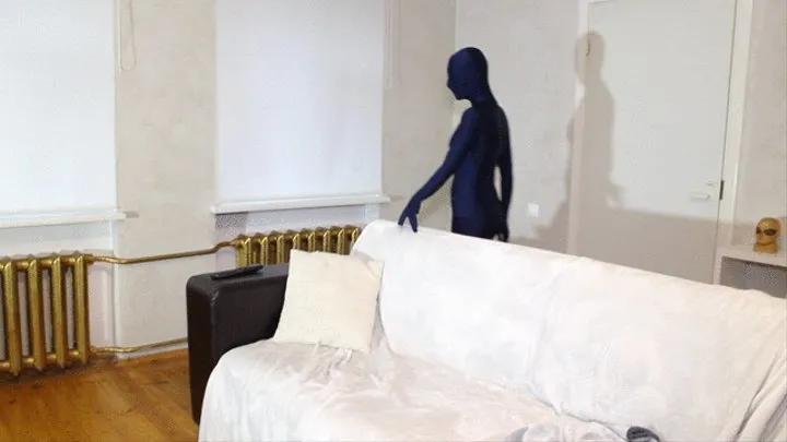 Deep Blue Zentai Girl part 3