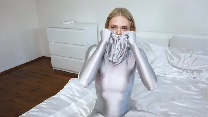 Masha in Silver Zentai Suit