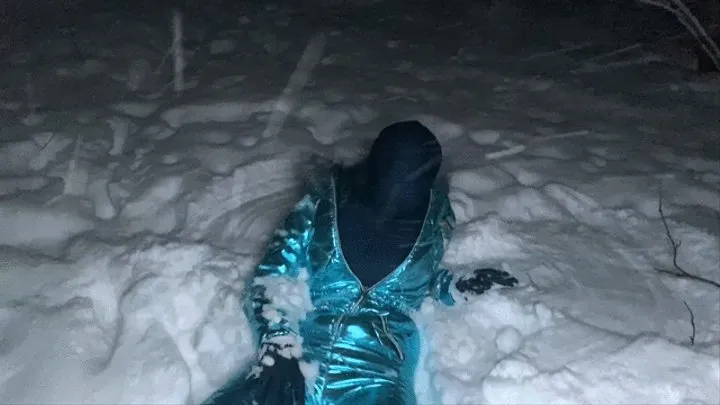 Zentai Girl in the Snowy Forest