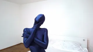 Deep Blue Zentai Girl and Magic Wand