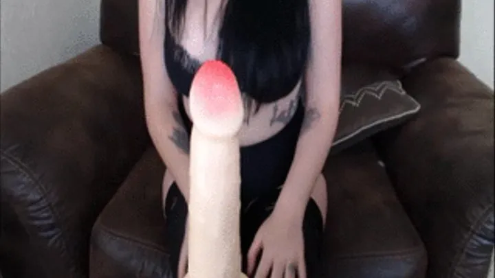 Sloppy Gagging Dildo Blowjob