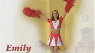 18 year old Cheerleader practising her moves and fucking herself with an electric massager full length