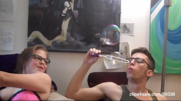 Raven and her Boyfriend Have a Bubble Blowing Competition