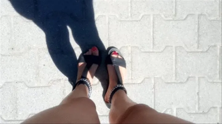 Walking in sandals