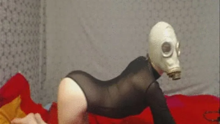 Gas Mask / Inflatable Dildo Masturbation