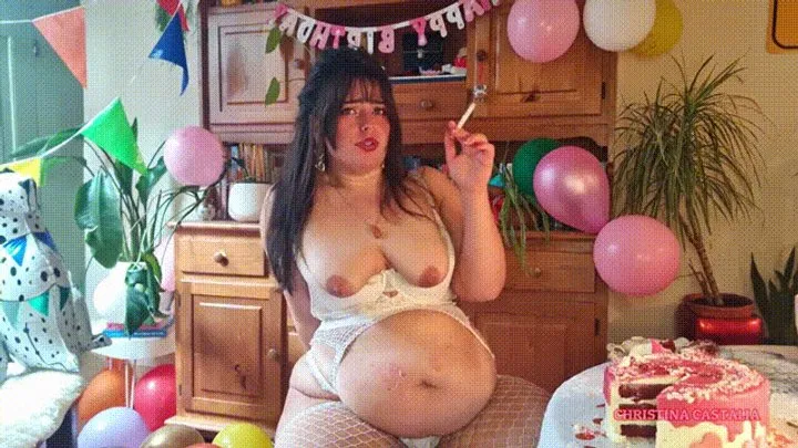 YOUR FAT GF EATS ALL YOUR BIRTHDAY CAKE: THE AFTERMATH (smoking & burping & regret settling in)