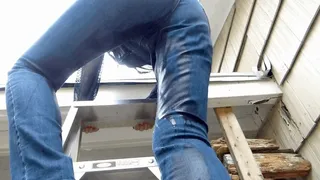 Wetting My Jeans Up The Ladder - In Enhanced Definition (852x480) !