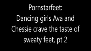 Dancing girls Ava and Chessie enjoy sucking on each other's sweaty toes part 2 mpeg